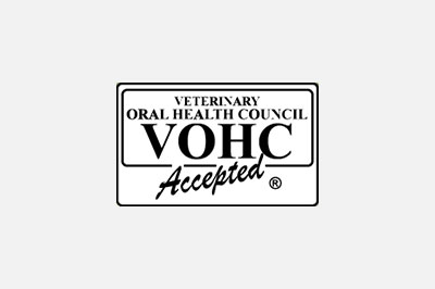 Logo of the veterinarian oral health council (vohc) with "vohc accepted" text, indicating approval of a product by the organization.