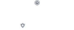 Two icons of shields with vet checkmarks, one larger at the top and a smaller one below, both centered on a white background.