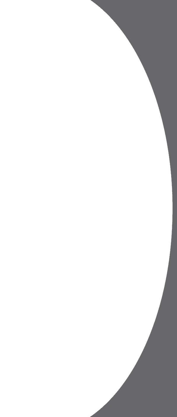 A large dark green semi-circle on the left half of a grey background, with the curved edge facing inward.